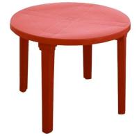 Стол пластиковый круглый (910*910*710мм) красный СП1-МТ005