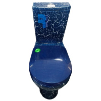 Унитаз-компакт СОЛО синий КРАКЕЛЮР (горизонтальный выпуск)