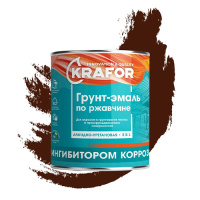 Грунт-Эмаль по ржавчине красно-коричневая 1,9кг KRAFOR