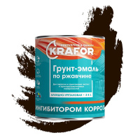 Грунт-эмаль по ржавчине шоколад 5,5кг KRAFOR