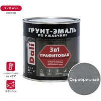 Грунт-Эмаль по ржавчине 3в1 графитовая серебристая 0,75л DALI