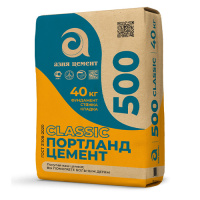 Цемент в мешках М500 40кг. Азия цемент  Classic ЦЕМ I