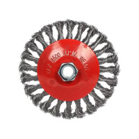 Щетка-крацовка д/УШМ тарелка провол.125мм №14 присоед.гайка Bartex 882125