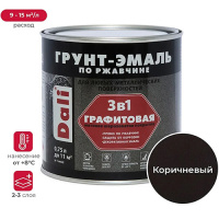 Грунт-Эмаль по ржавчине 3в1 графитовая коричневая 0,75л DALI