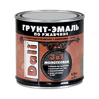 Грунт-Эмаль по ржавчине 3в1 молотковая серебристая 0,75 DALI