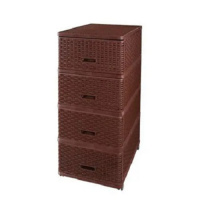 Комод 4 секции Дюна корич.,плетенка