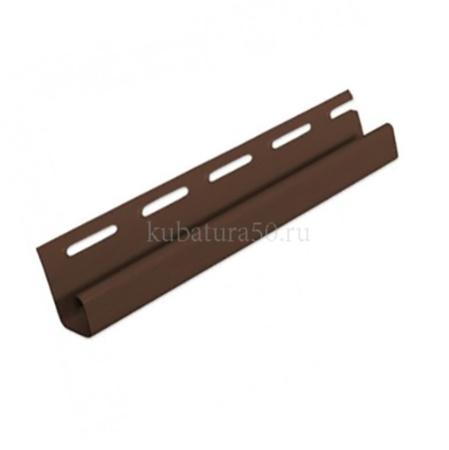 Планка Blockhouse J-trim коричневая (3,66м) Альта-Профиль