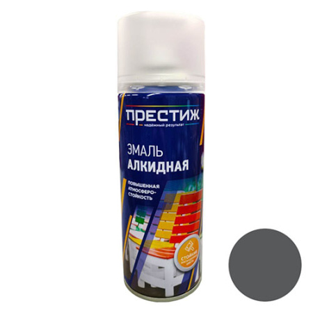 Эмаль-Аэрозоль алкид.глянц.темн-серая 425мл ПРЕСТИЖ