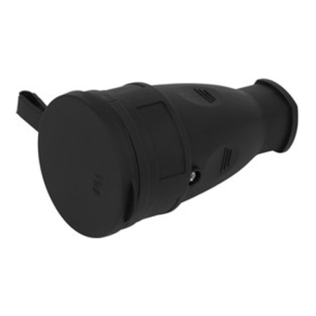 Розетка каучук 16А с/з черная RX10-B-IP44 Эра