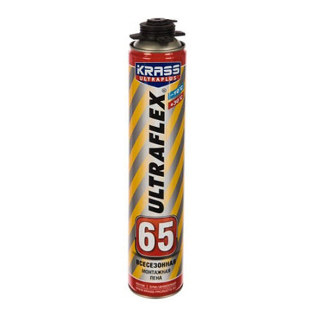 Пена монтажная KRASS ULTRAFLEX 65 профи всесезон. 820мл 