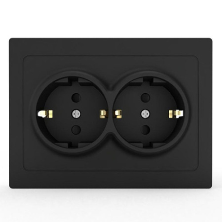 Розетка 2м.СП Pixel 16A IP20 б/з в сборе карбон TOKOV TKE-PX-R2F-C14 1792329