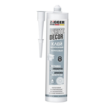 Клей акрил.декора белый 280мл ZIGGER WHITE DECOR