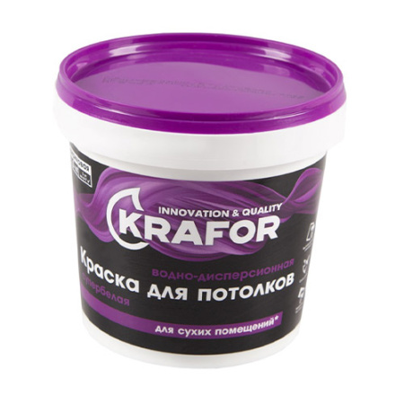 Краска В/Д д/потолков супербелая 1,5кг KRAFOR
