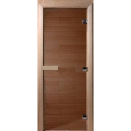 Дверь стекло 70х190 8мм  Тёплый день бронза DOORWOOD