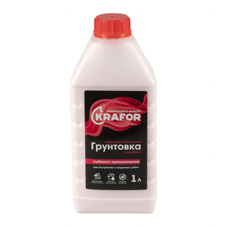 Грунтовка универсал глуб. проник. 1л KRAFOR (красная этик.)