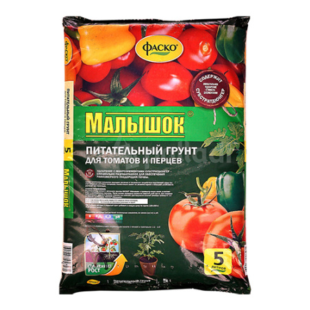 Земля Почвогрунт д/томатов и перца 50л Малышок