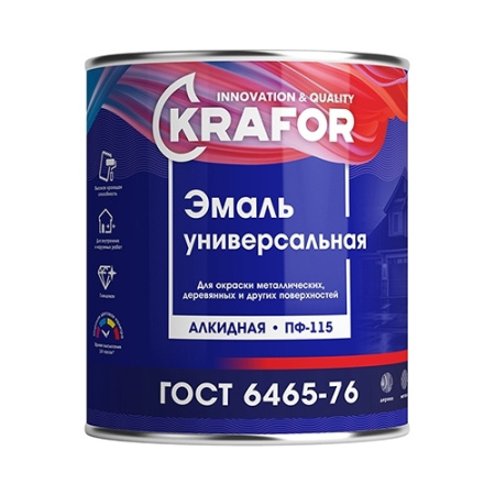 Эмаль ПФ-115 белая матовая 0,9кг Krafor