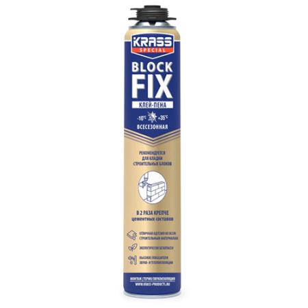 Пена монтажная KRASS BLOCK FIX  д/строит. блоков 750мл 