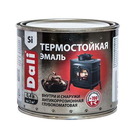 Эмаль термостойкая серебро 0,4л DALI 