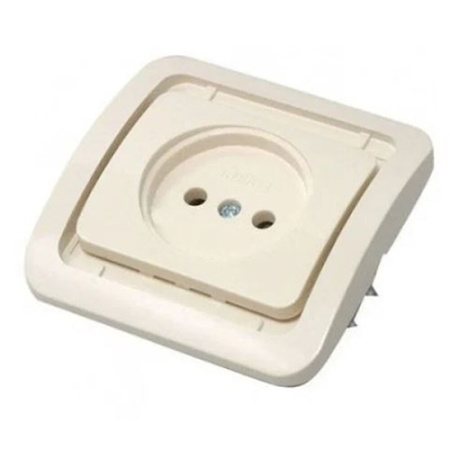 Розетка 1м с/у б/з крем Makel 32002
