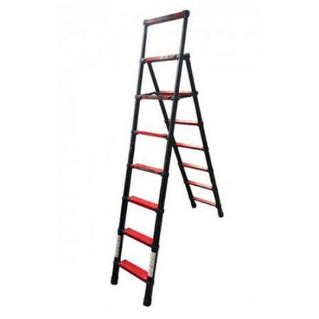 Стремянка телескоп. 6+7 широкие ступени NORD BLACK (1,7+2,0м)